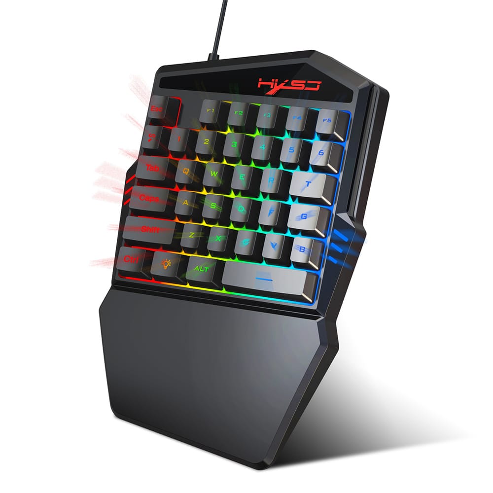 HXSJ One-handed Membrane Keyboard 35 Keys with Backlight