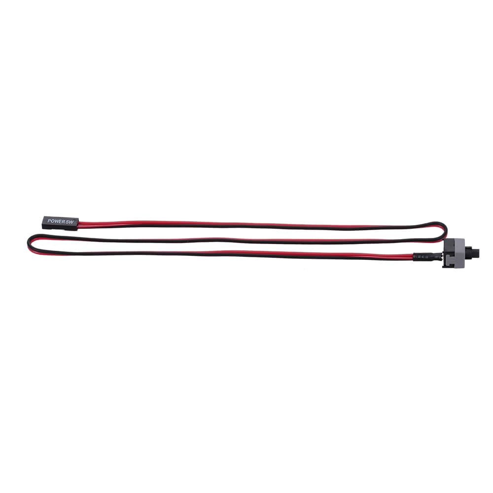 PC Power Cable 48cm 2 Pin SW Cable On/Off/Reset Push Button - Black Red