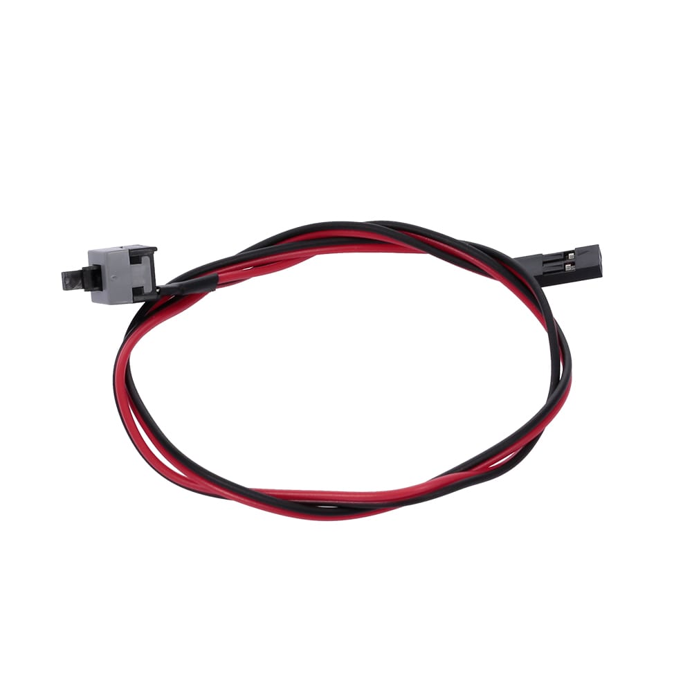 PC Power Cable 48cm 2 Pin SW Cable On/Off/Reset Push Button - Black Red