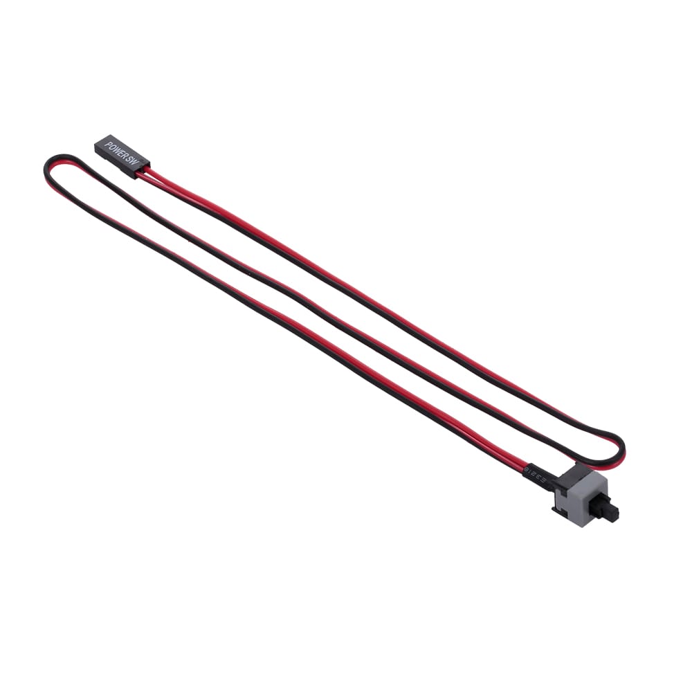 PC Power Cable 48cm 2 Pin SW Cable On/Off/Reset Push Button - Black Red