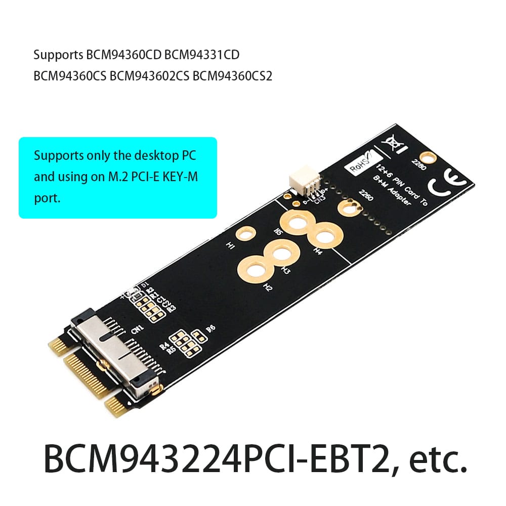 M.2 NVME SSD Adapter Card Connector Converter For BCM94360CD