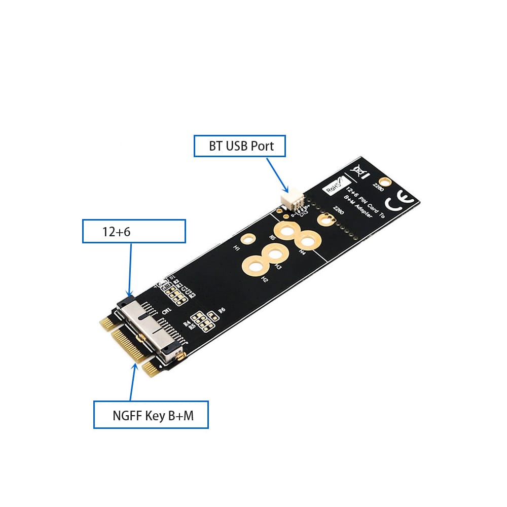 M.2 NVME SSD Adapter Card Connector Converter For BCM94360CD