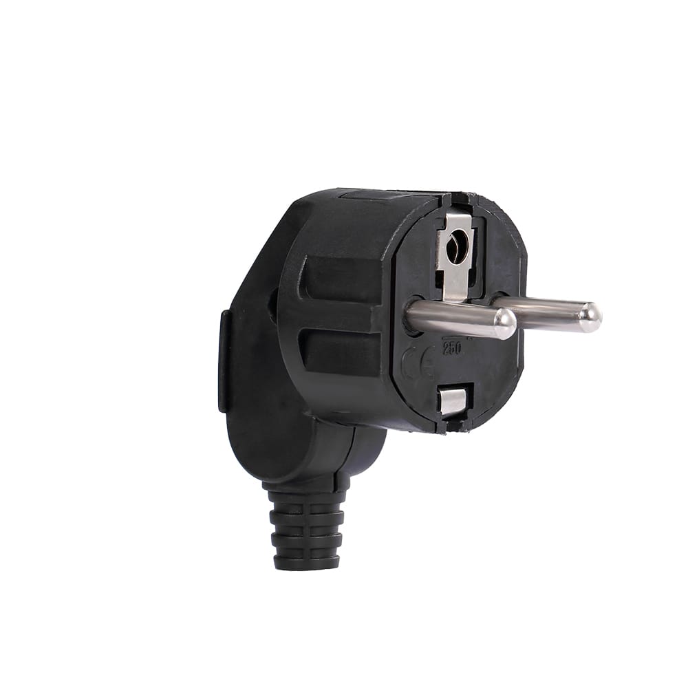 16A EU Removable Plug Round Pin German Standard Bent Plug