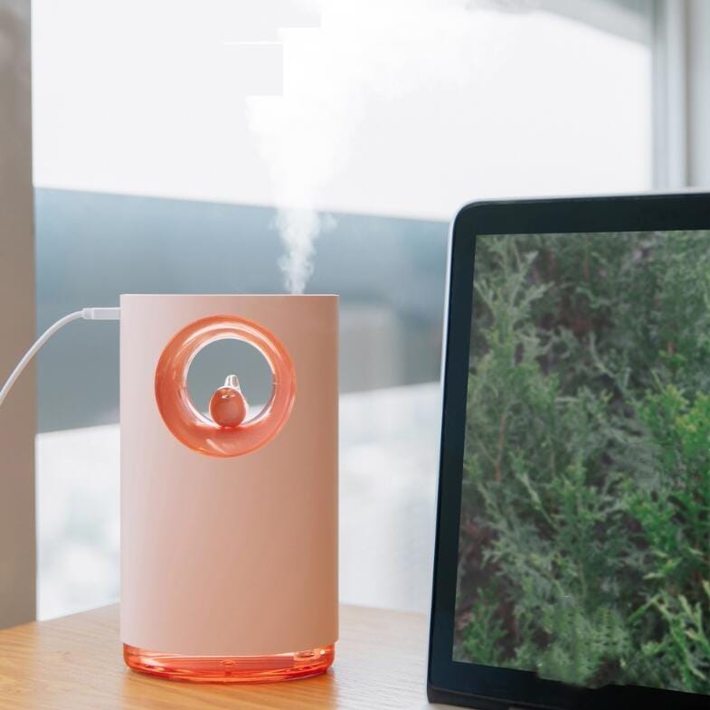 USB BirdSong Music Night Light Mini Home Office Air Purifier Humidifier (Pink)