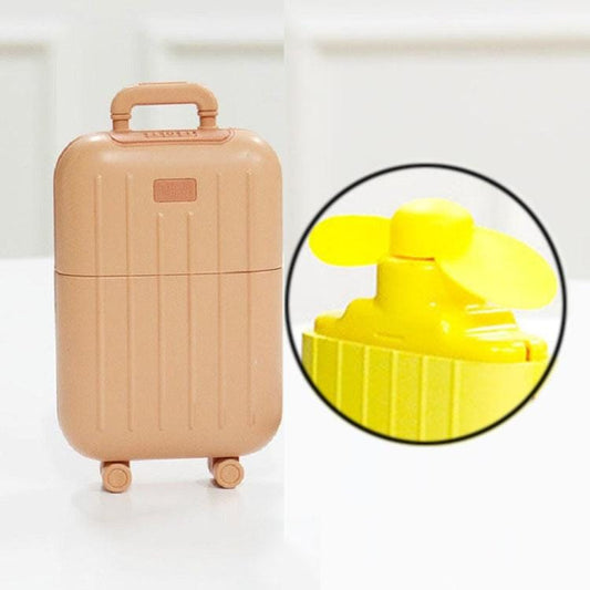Luggage Model Mini Rechargeable Fan Handheld Soft Leaf Summer Cool Electric Fan (Pink)