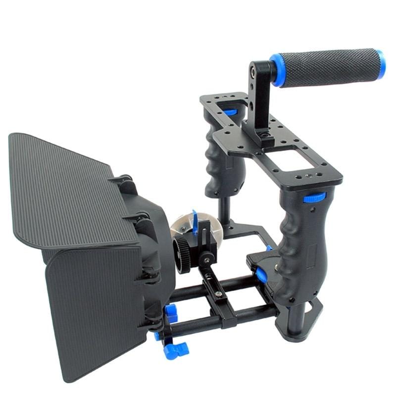 YELANGU YLG1103A-B Large Handle Video Camera Cage Stabilizer + Matte Box Kit for DSLR Camera / Video Camera