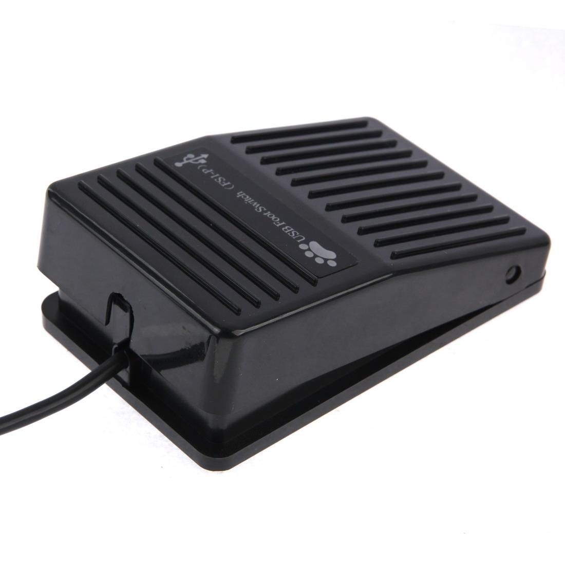 USB Foot Pedal Control Switch Game Pad Keyboard Adapter for Computer (Black)