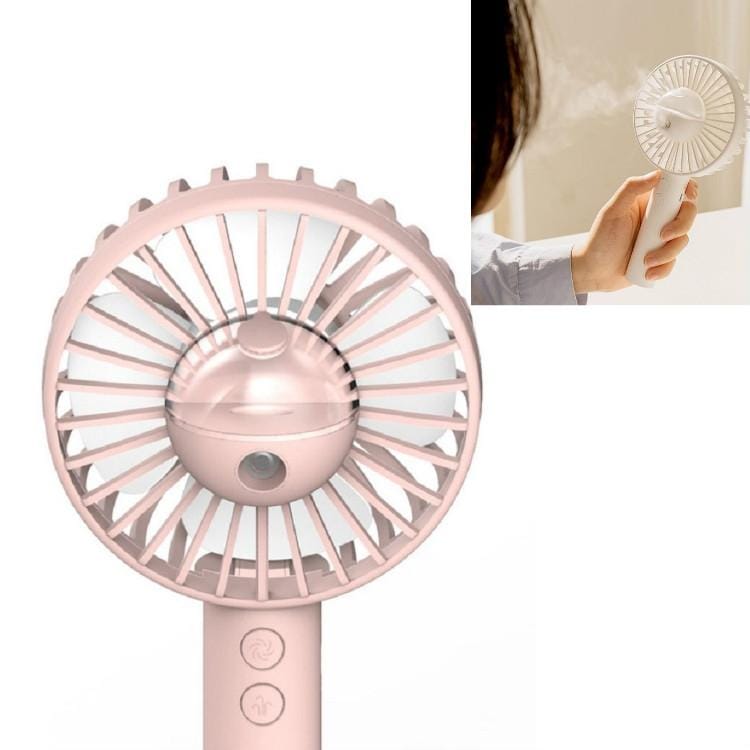 USB Charging Portable Handheld Spray Cooling Mute Fan Moisture Meter (Pink)