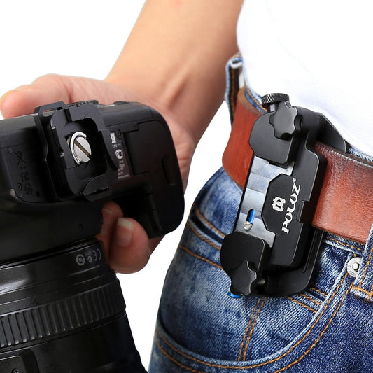 PULUZ Capture Camera Clip Aluminum Alloy Quick Release Clip with Plate (Blue)