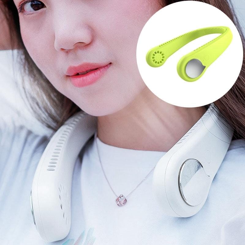 M6 Creative Adjustable Mute Hanging Neck Type Electric Fan (Green)