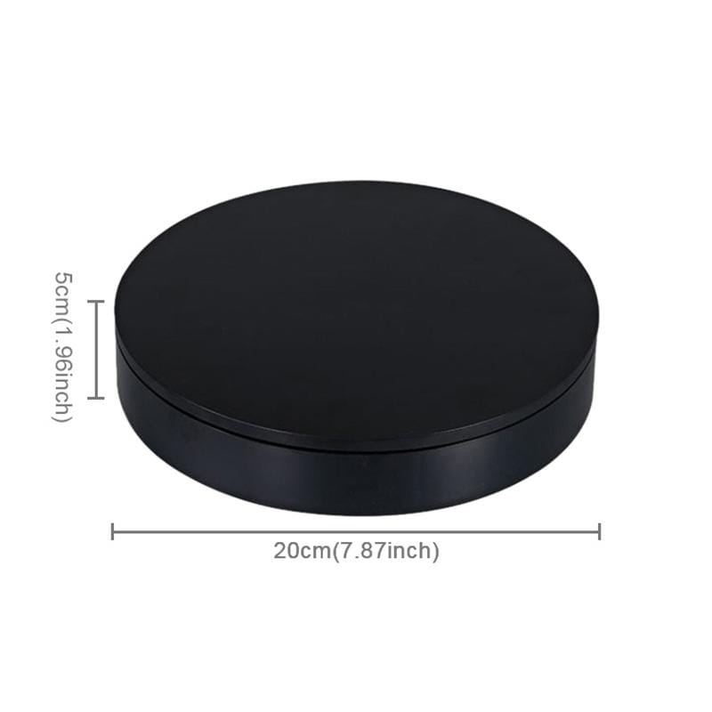 20cm Knob Adjusting Speed 360 Degree Electric Rotating Turntable Display Stand Video Shooting Props Turntable for Photography, Load 20kg, US Plug (White)