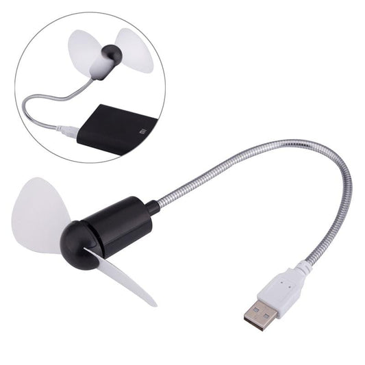 Portable USB Powered 2-Blade Mini Fan, Length: 32cm (Black)