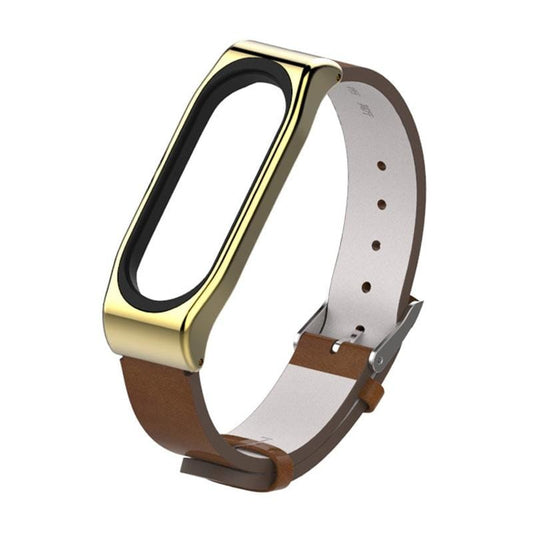 Mijobs PU Leather Strap for Xiaomi Mi Band 3 & 4 & 5 Wrist Straps Screwless Magnetic Bracelet Mi Band3 Smart Band Replace Accessories, Host not Included (Style3)