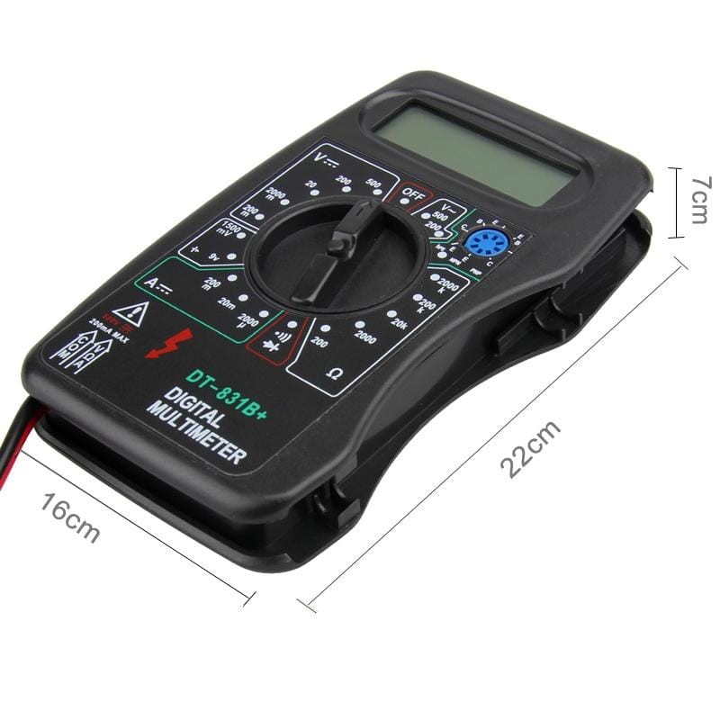 AC/DC DT831B+ LCD Display Handheld Digital Multimeter (Black)