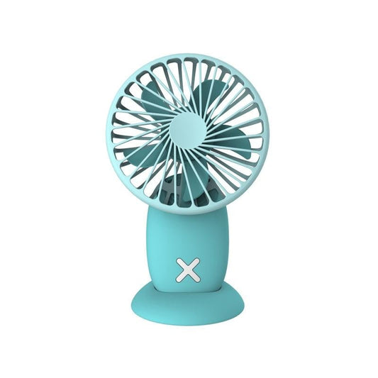 USB Rechargeable Fan Magnetic Base With Lanyard 3 File High Horsepower Handheld Small Fan (Blue )