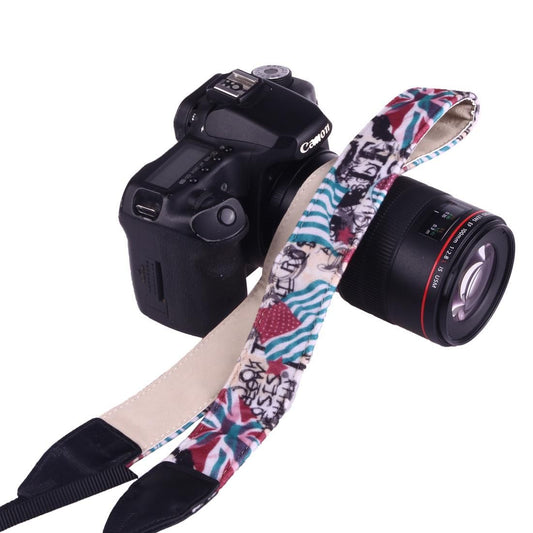 LYNCA LH-07 British Style Series Red Blue Flags Pattern Universal Genuine Leather Shoulder Neck Strap Camera Strap for Nikon / Canon / Sony / Panasonic / SLR DSLR ILDC (Style5)