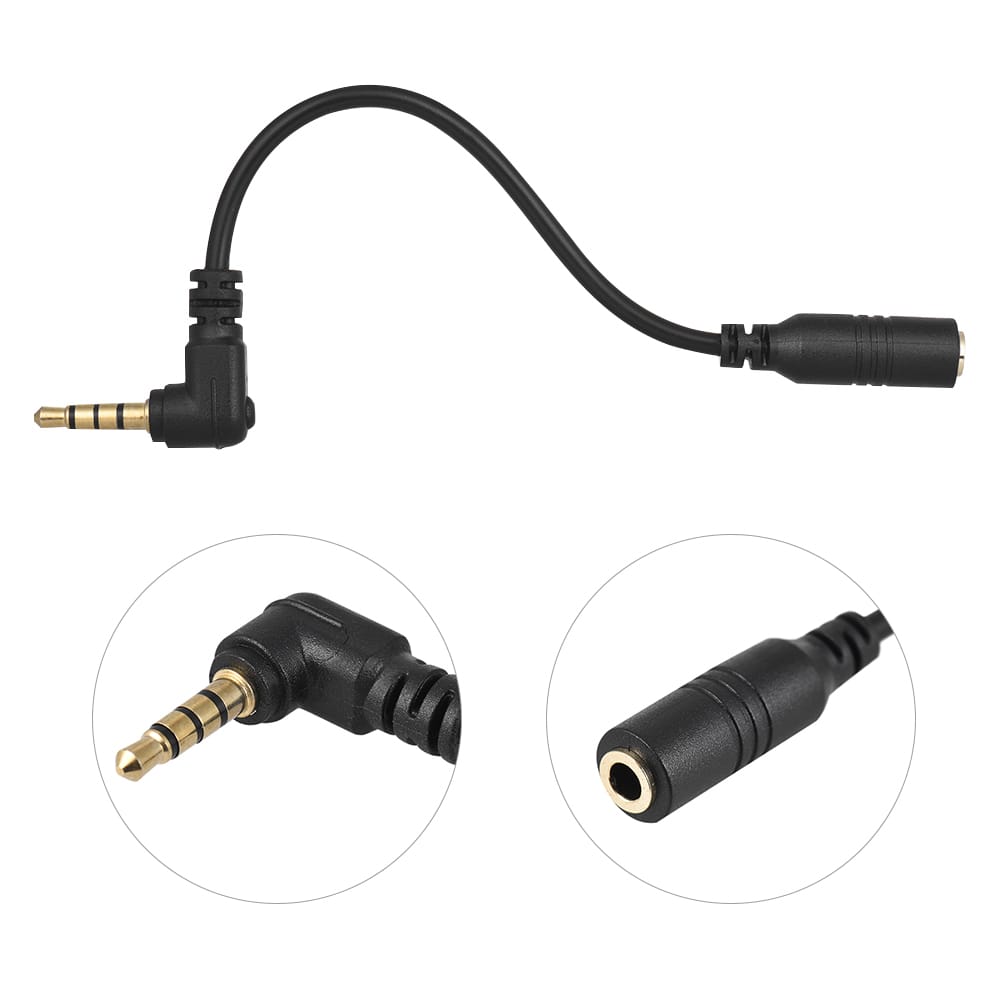 Andoer EY-S04 3.5mm 3 Pole TRS Female to 4 Pole TRRS Male 90