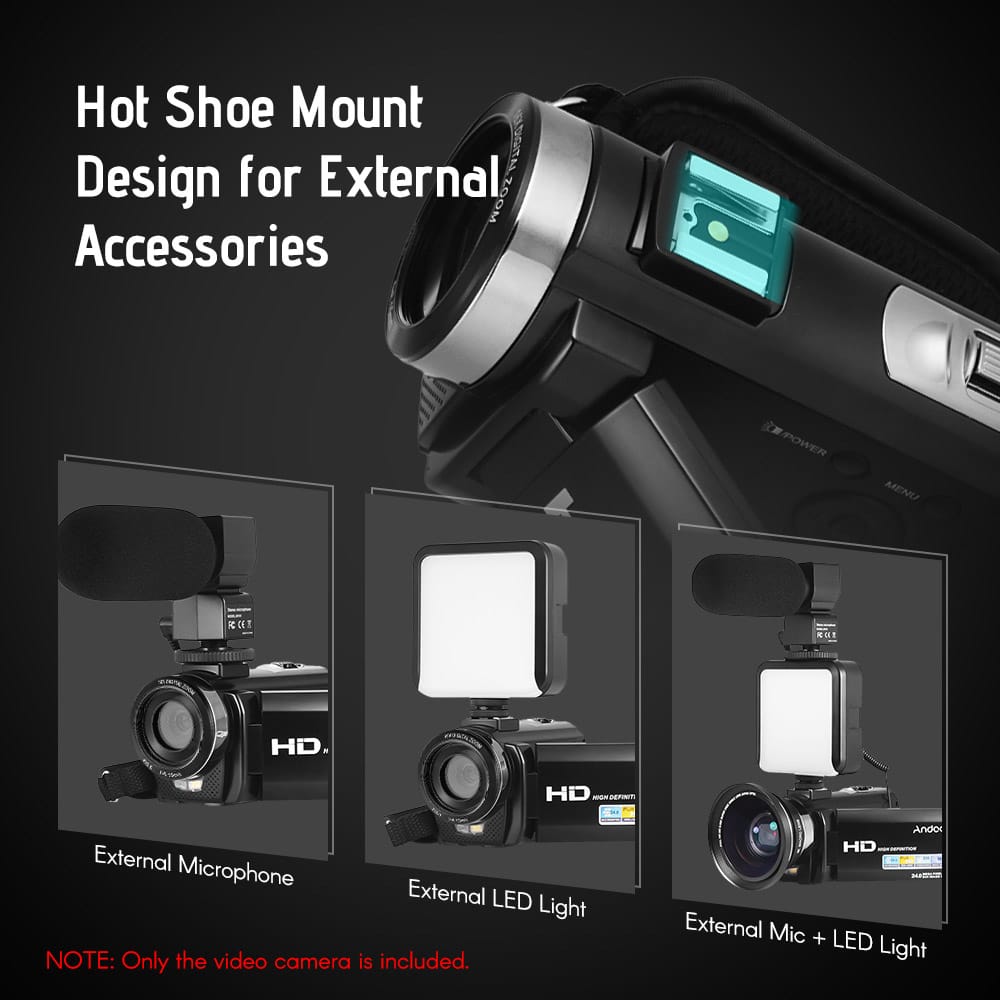 Andoer HDV-201LM 1080P FHD Digital Video Camera Camcorder DV - Bundle 3
