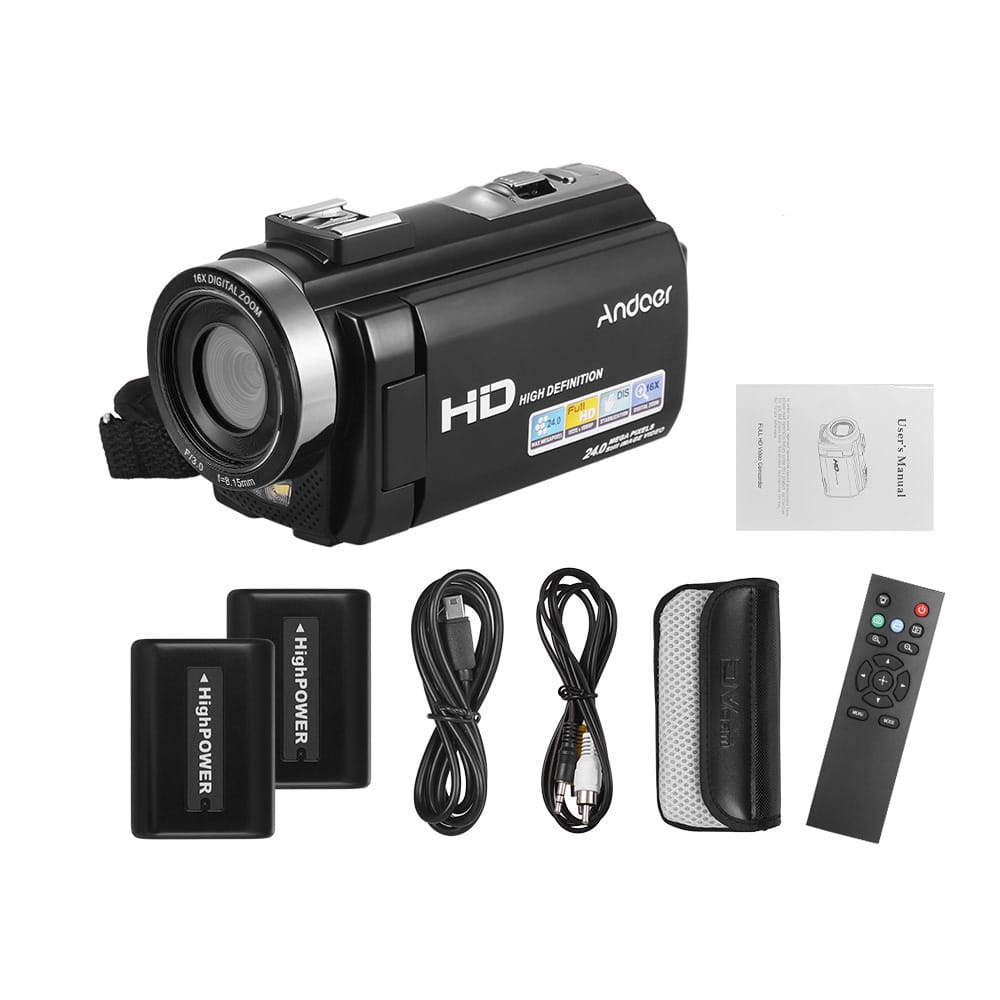 Andoer HDV-201LM 1080P FHD Digital Video Camera Camcorder DV - Bundle 3
