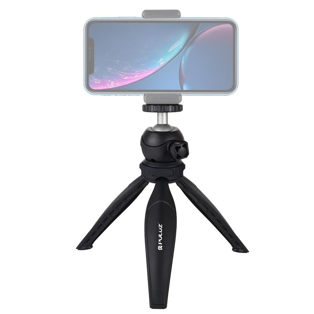 PULUZ 20cm Pocket Plastic Tripod Mount with 360 Degree Ball Head for Smartphones, GoPro, DSLR Cameras (Black)