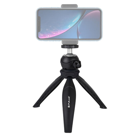 PULUZ 20cm Pocket Plastic Tripod Mount with 360 Degree Ball Head for Smartphones, GoPro, DSLR Cameras (Black)