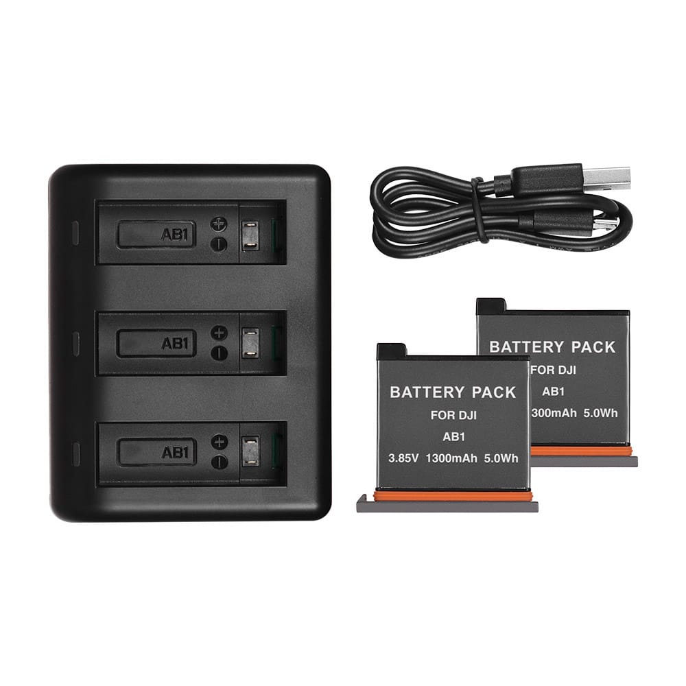 Charging Kit Triple Channel Charger with 2pcs 1300mAh