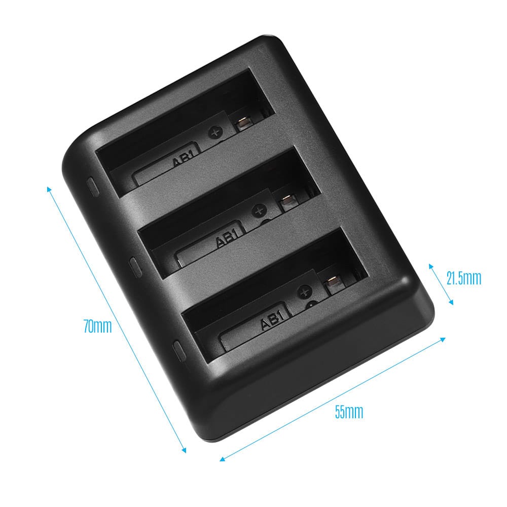 Charging Kit Triple Channel Charger with 2pcs 1300mAh