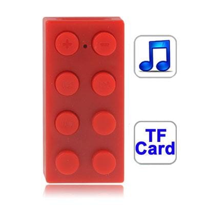 Building Block Style MP3 Player with TF  Card Slot (Red)