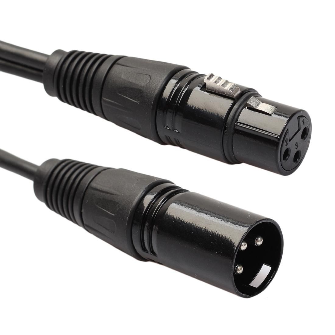 30cm 3 Pin XLR Female to Dual XLR Male Y Splitter Audio Cord Cable (Black)