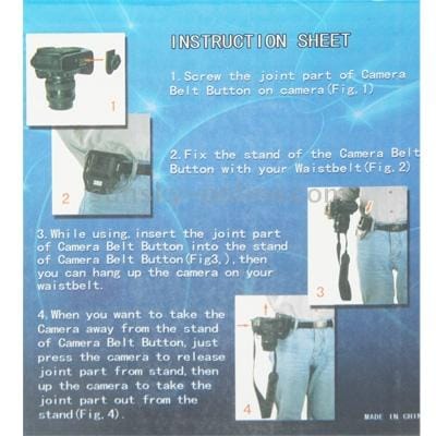 Hard Plastic DC Camera Belt Tripod Mount Buckle Button for DSLR SLR (Black)