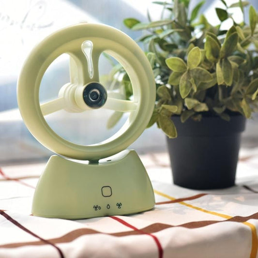 Mini Beauty Spray Water Rechargeable Portable Humidifying Spray Small Fan (Green)