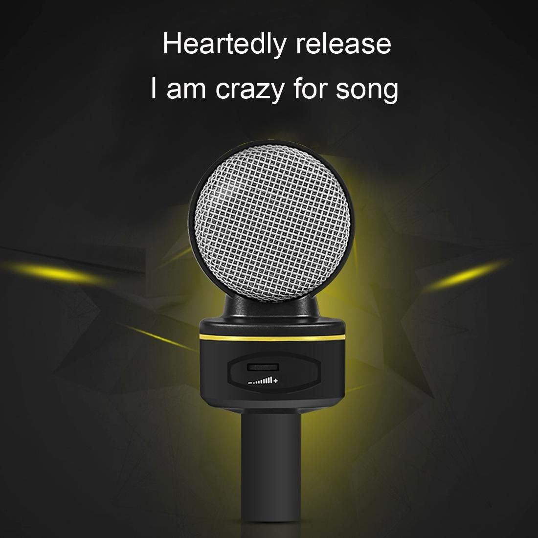 Yanmai SF-930 Professional Condenser Sound Recording Microphone with Tripod Holder, Cable Length: 2.0m, Compatible with PC and Mac for Live Broadcast Show, KTV, etc. (Black)