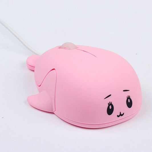 Cute Cartoon Wired Mouse Girl Office Home Laptop  Mouse (Pink)