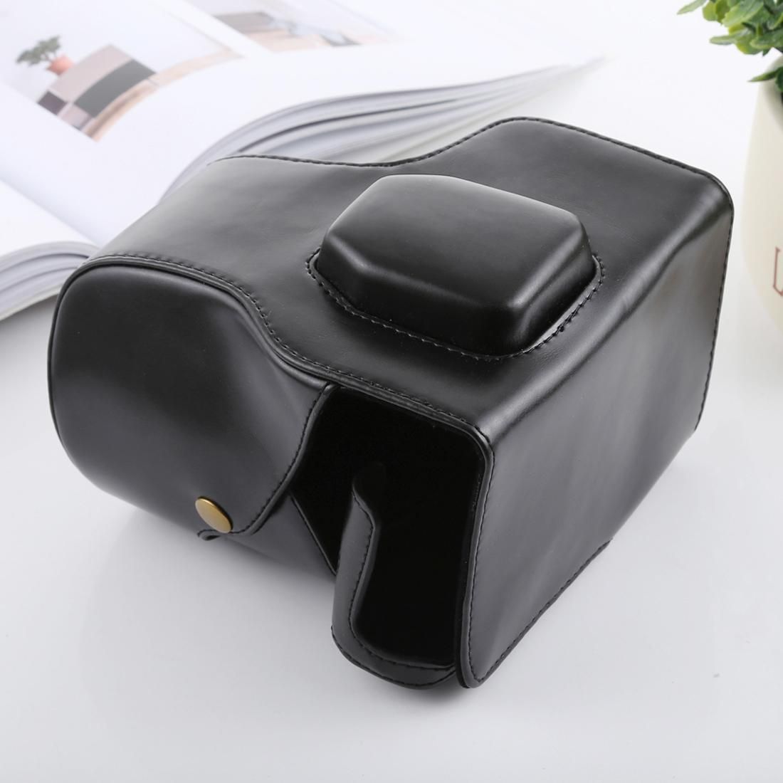 Full Body Camera PU Leather Case Bag with Strap for FUJIFILM X-T3 (Black)