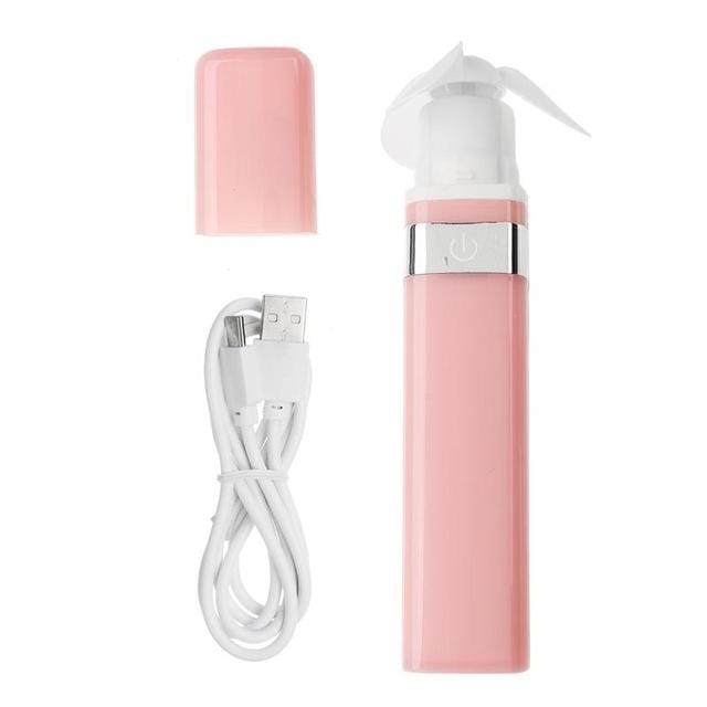 Mini Rechargeable Fan USB Electric Handheld Pocket Fan (Pink)