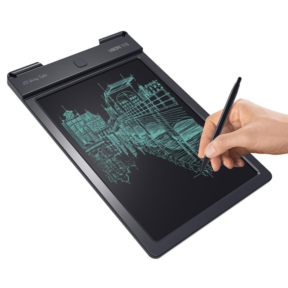 WP9310 9 inch LCD Monochrome Screen Writing Tablet Handwriting Drawing Sketching Graffiti Scribble Doodle Board for Home Office Writing Drawing (White)