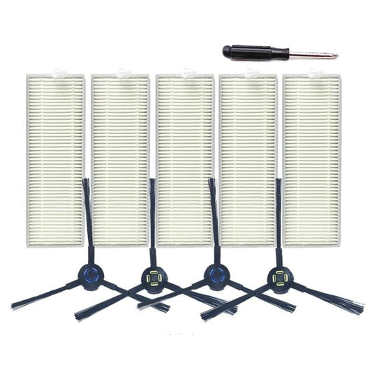 XI288 5 PCS I259 Filters +2 Pair I258 Side Brushes + G601 Black Screwdriver for ILIFE A7 / A9