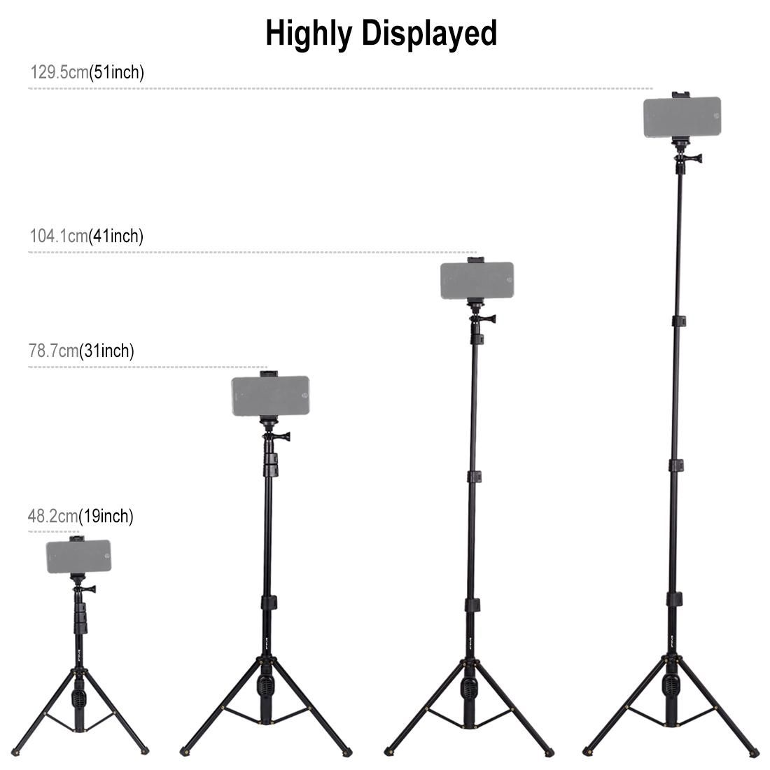 PULUZ  Bluetooth Shutter Remote Selfie Stick Tripod Mount Holder for Vlogging Live Broadcast (Style1)
