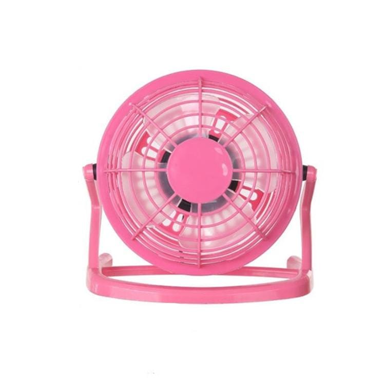 4 Inch USB Fan Silent Large Wind Plastic Small Fan (Pink)