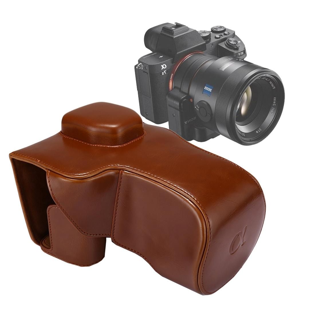 Full Body Camera PU Leather Case Bag with Strap for Sony A7 II / A7R II / A7S II (Brown)