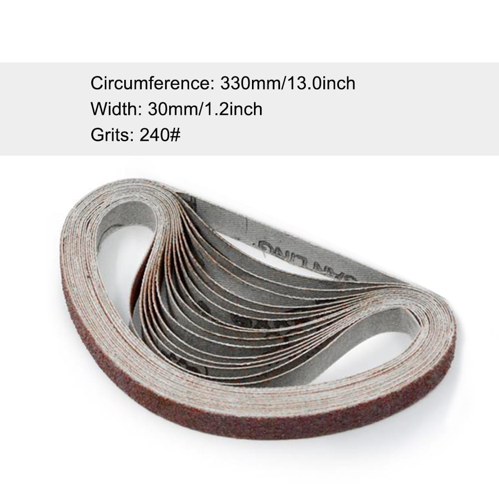 10pcs 30x330mm Abrasive Sanding Belts 240 Grit Sanding - 240