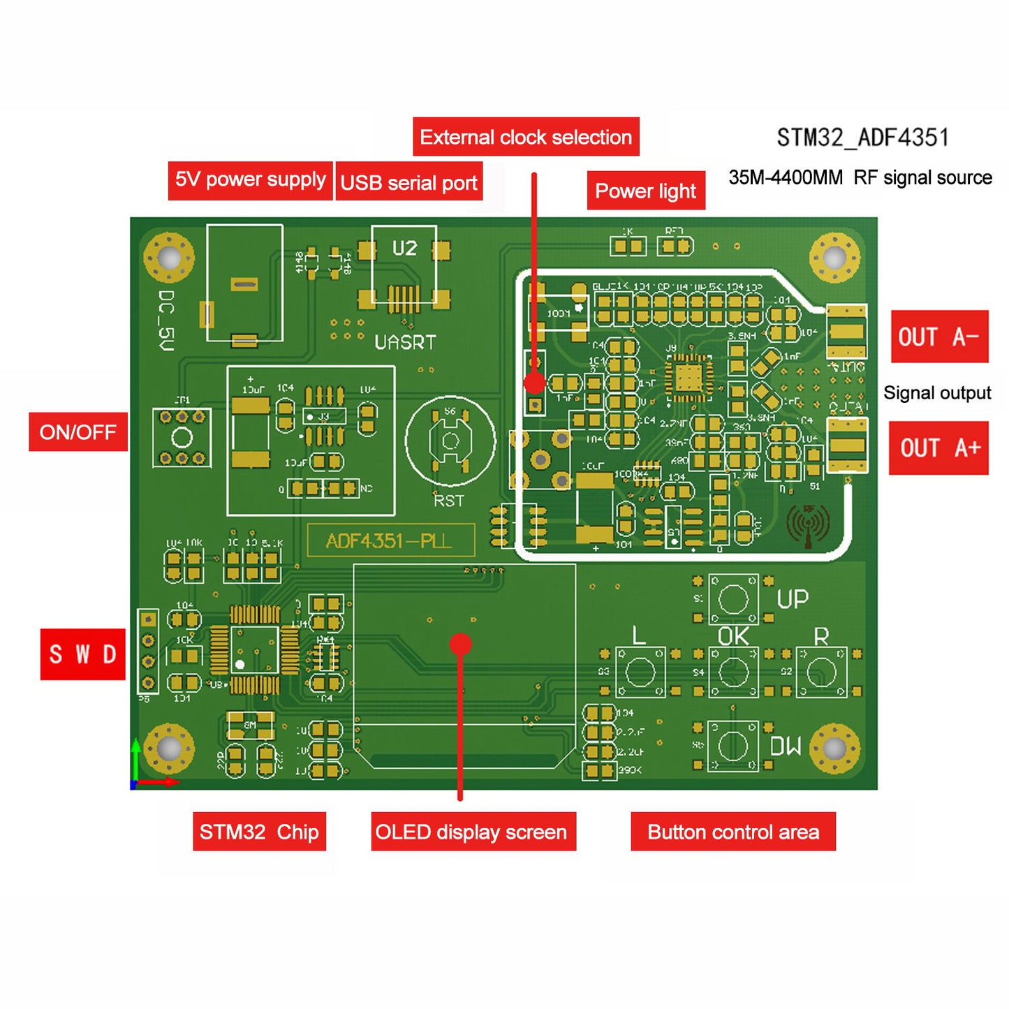 Signal Generator Module 35M-4.4GHz RF Signal Source