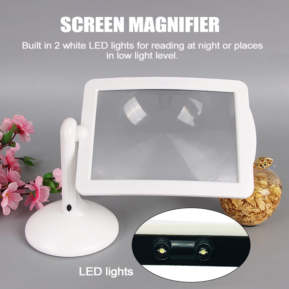 3X Magnifier Bright LED Reading Auxiliary Magnifier Rotary
