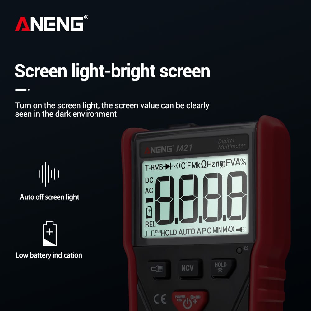 ANENG M21 Digital Auto Multimeter Meter with Backlight 6000
