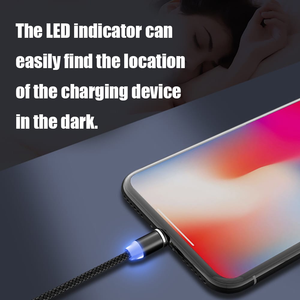 2m Magnetic Data Cable Fast Charging USB Three-in-one