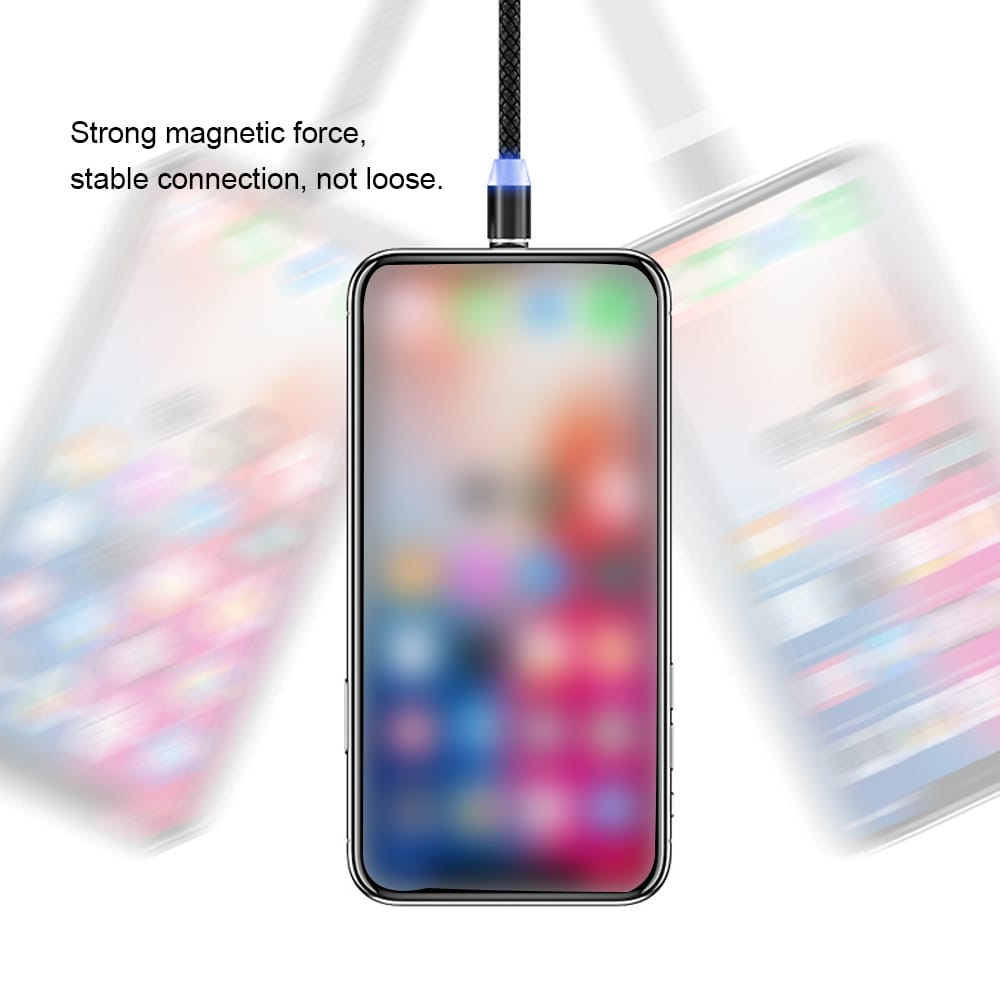 2m Magnetic Data Cable Fast Charging USB Three-in-one