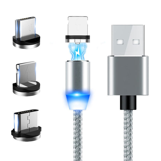 2m Magnetic Data Cable Fast Charging USB Three-in-one