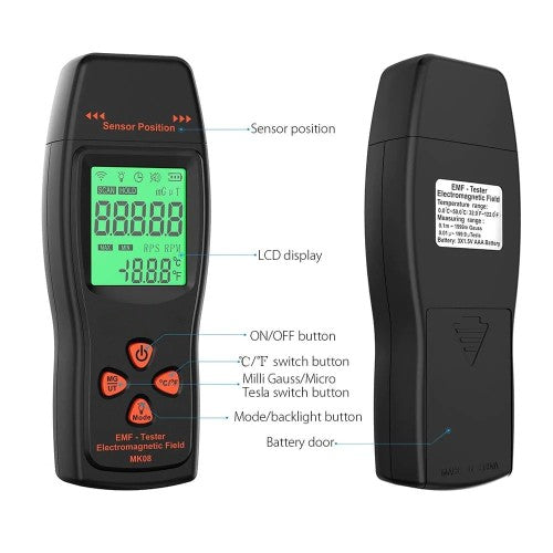 EMF Meter Handheld Mini Digital LCD EMF Detector - EMF Meter