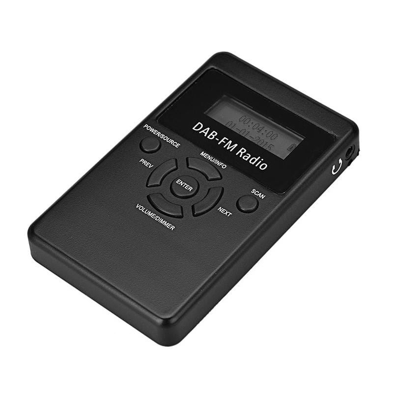 HRD-101 Portable Mini Digital DAB+FM Radio with Lanyard & Headset (Black)