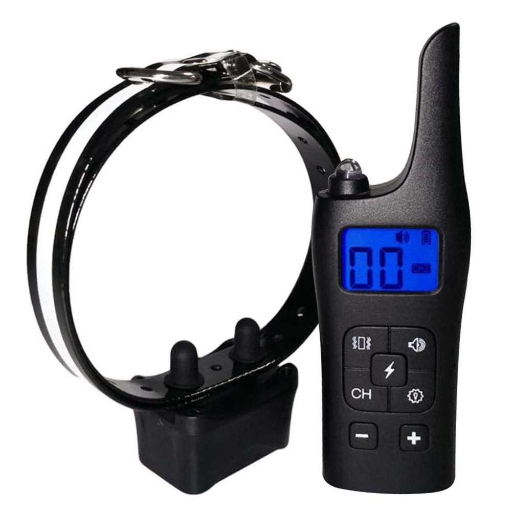 885-1 Rechargeable Training Dogs Stop Barkin Remote Control with Collar Receiver, Support Electric Shock & Vibration & Light & Sound Mode, EU Plug (Style3)